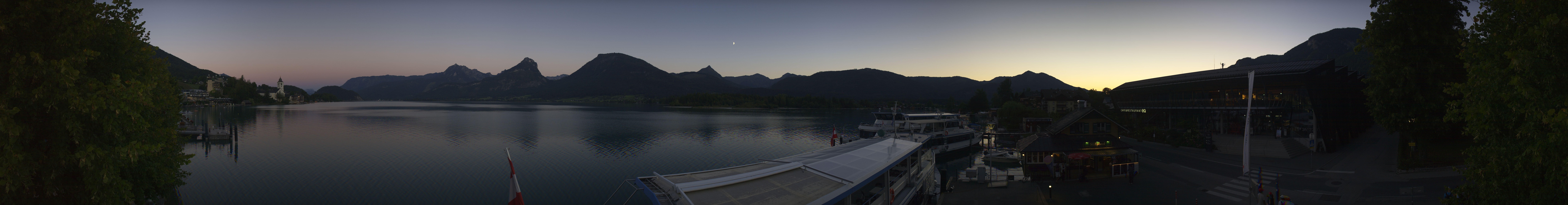 Archiv Foto Webcam Anlegesteg und Bahnhof am Wolfgangsee