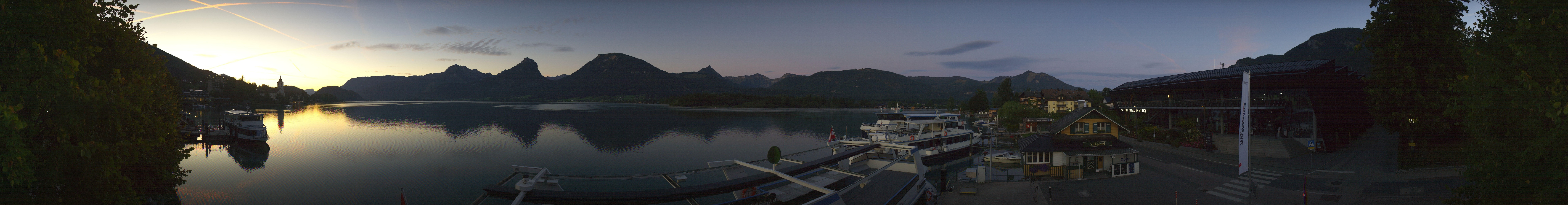 Archiv Foto Webcam Anlegesteg und Bahnhof am Wolfgangsee