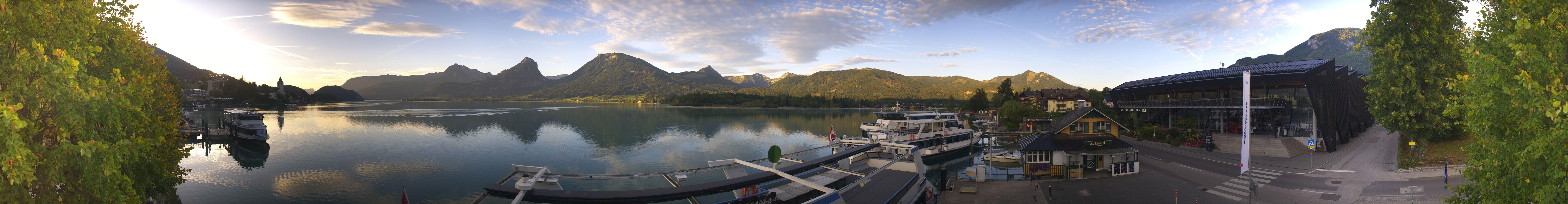 Archiv Foto Webcam Anlegesteg und Bahnhof am Wolfgangsee