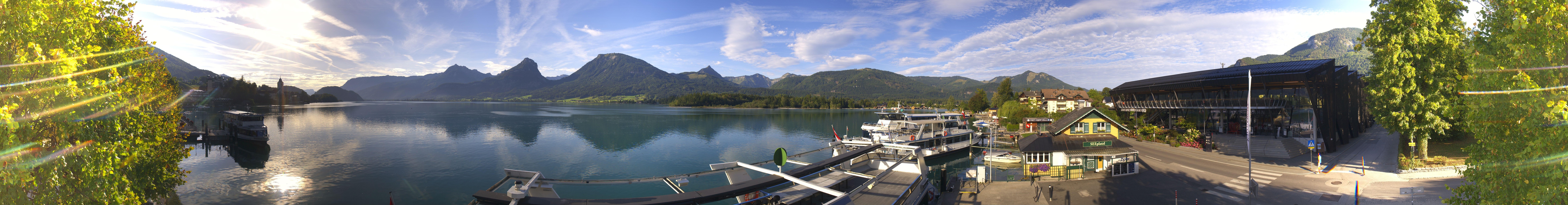 Archiv Foto Webcam Anlegesteg und Bahnhof am Wolfgangsee