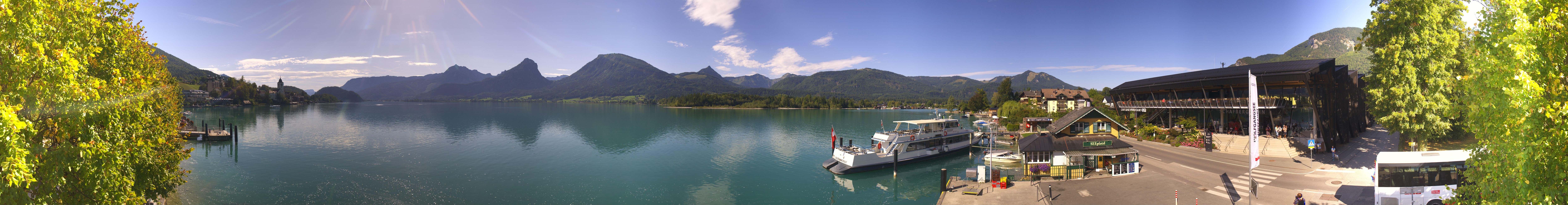 Archiv Foto Webcam Anlegesteg und Bahnhof am Wolfgangsee