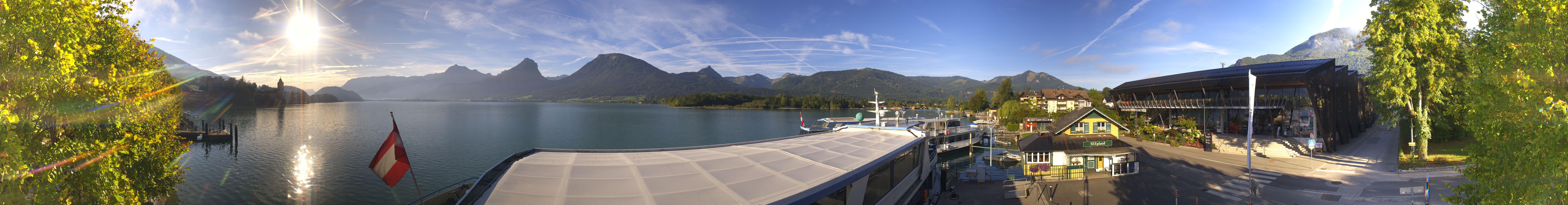 Archiv Foto Webcam Anlegesteg und Bahnhof am Wolfgangsee