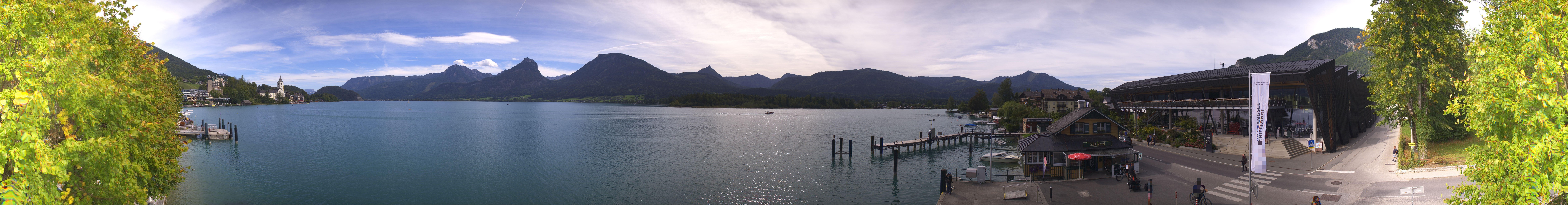 Archiv Foto Webcam Anlegesteg und Bahnhof am Wolfgangsee