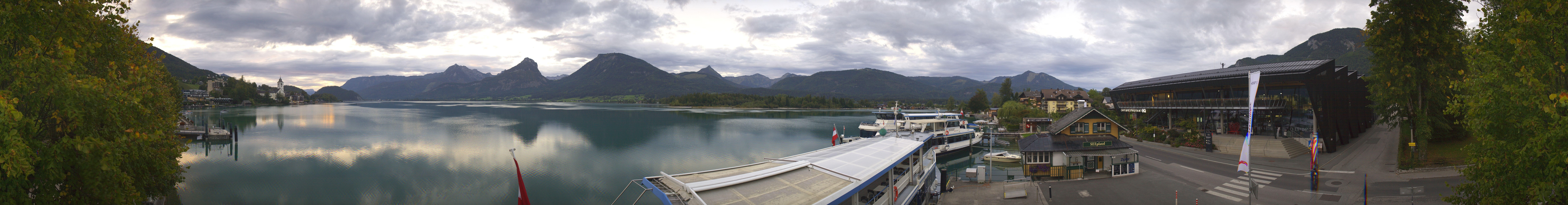 Archiv Foto Webcam Anlegesteg und Bahnhof am Wolfgangsee
