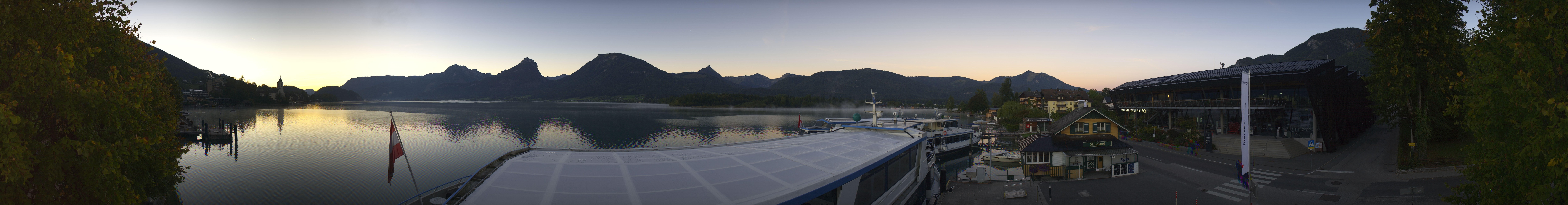 Archiv Foto Webcam Anlegesteg und Bahnhof am Wolfgangsee