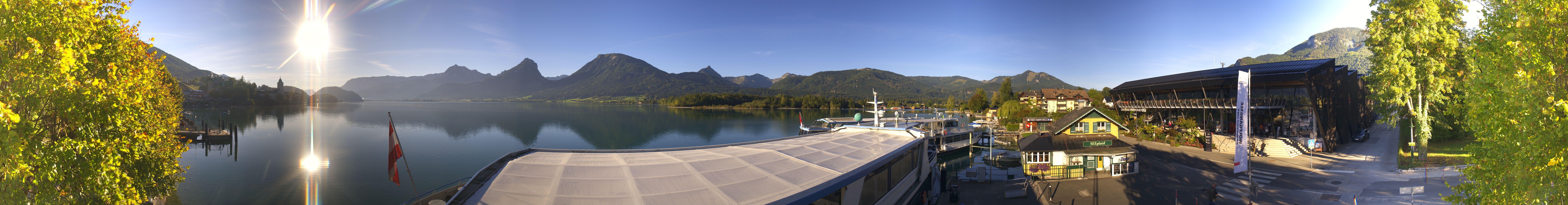 Archiv Foto Webcam Anlegesteg und Bahnhof am Wolfgangsee