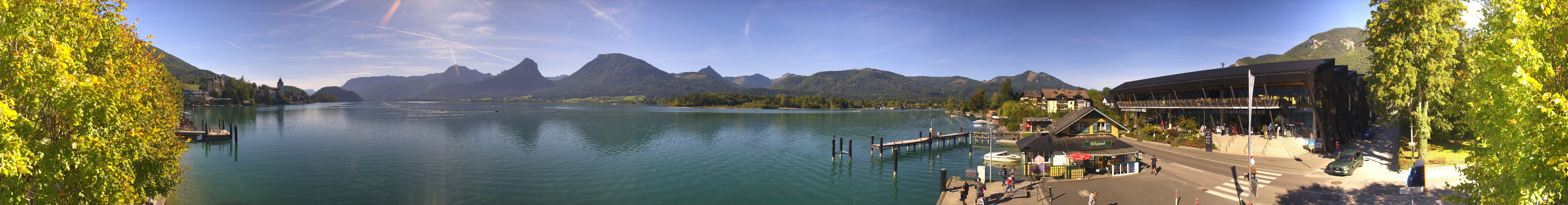 Archiv Foto Webcam Anlegesteg und Bahnhof am Wolfgangsee