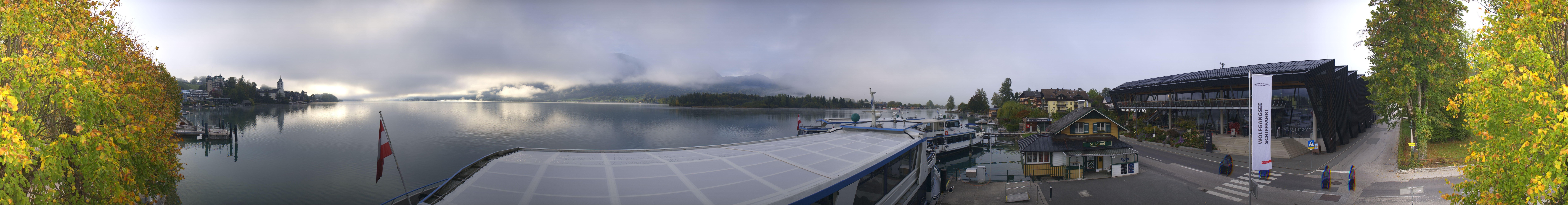 Archiv Foto Webcam Anlegesteg und Bahnhof am Wolfgangsee