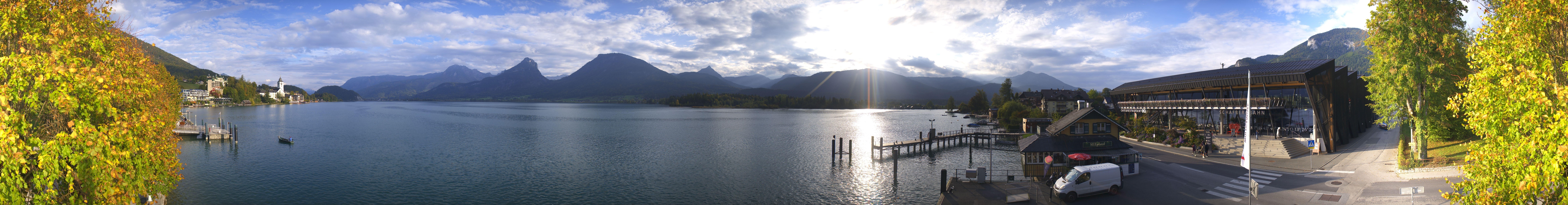 Archiv Foto Webcam Anlegesteg und Bahnhof am Wolfgangsee