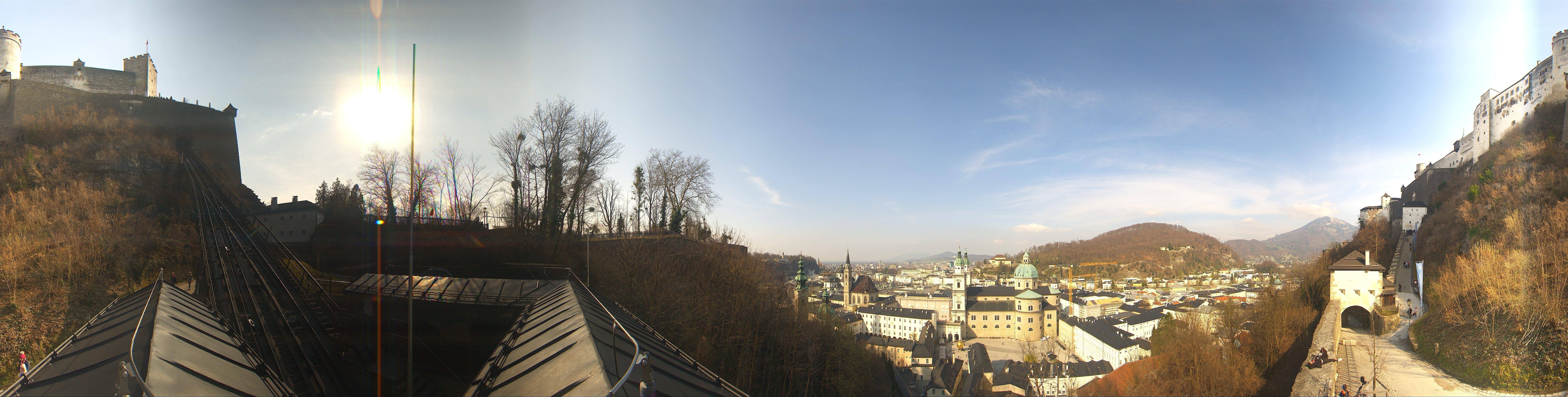 Archived image Webcam Panoramic view from Salzburg funicular