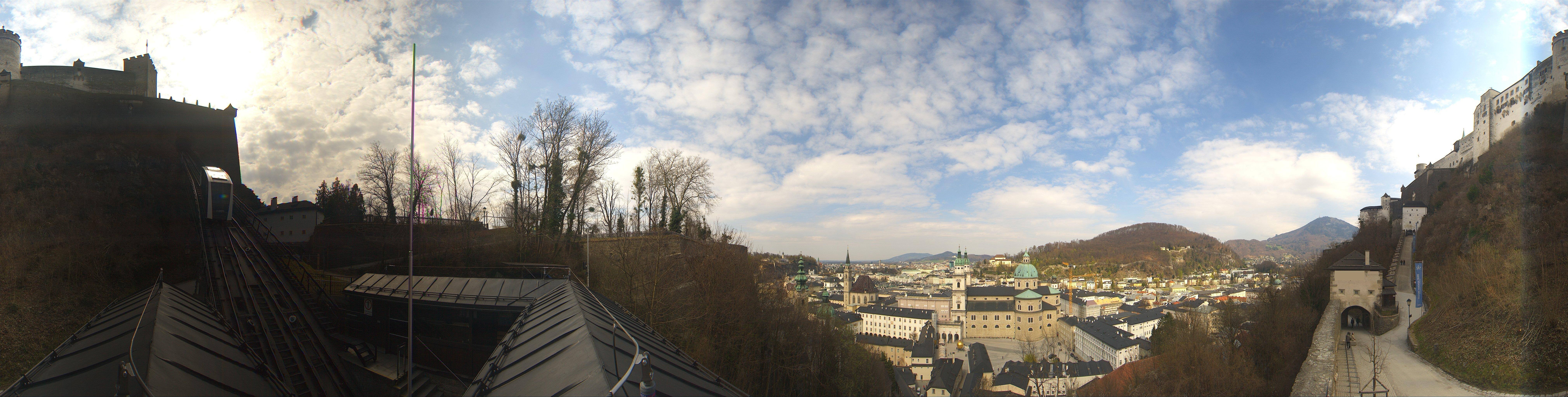 Archived image Webcam Panoramic view from Salzburg funicular