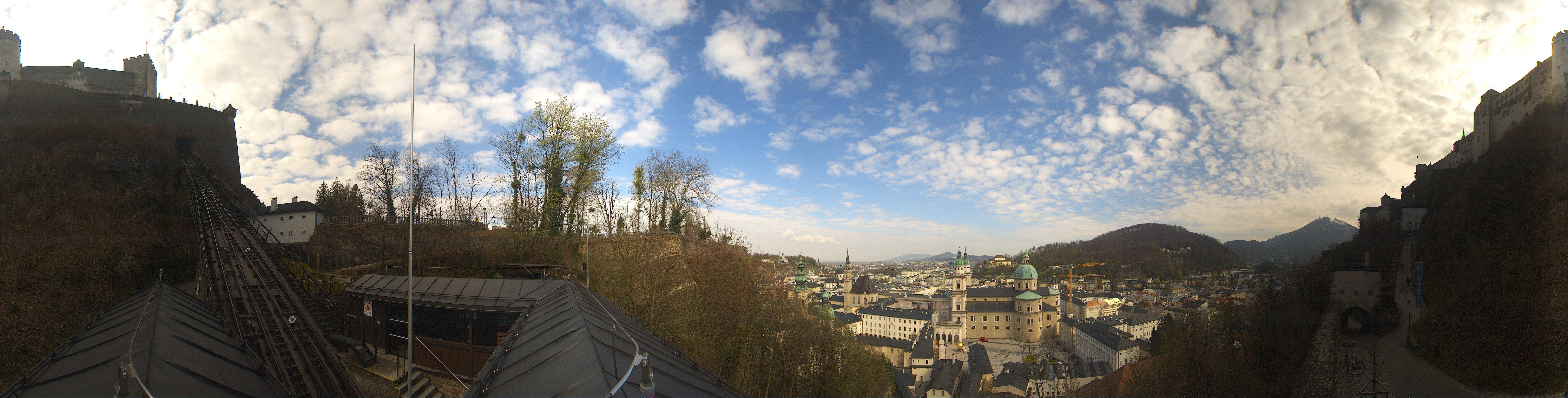 Archived image Webcam Panoramic view from Salzburg funicular