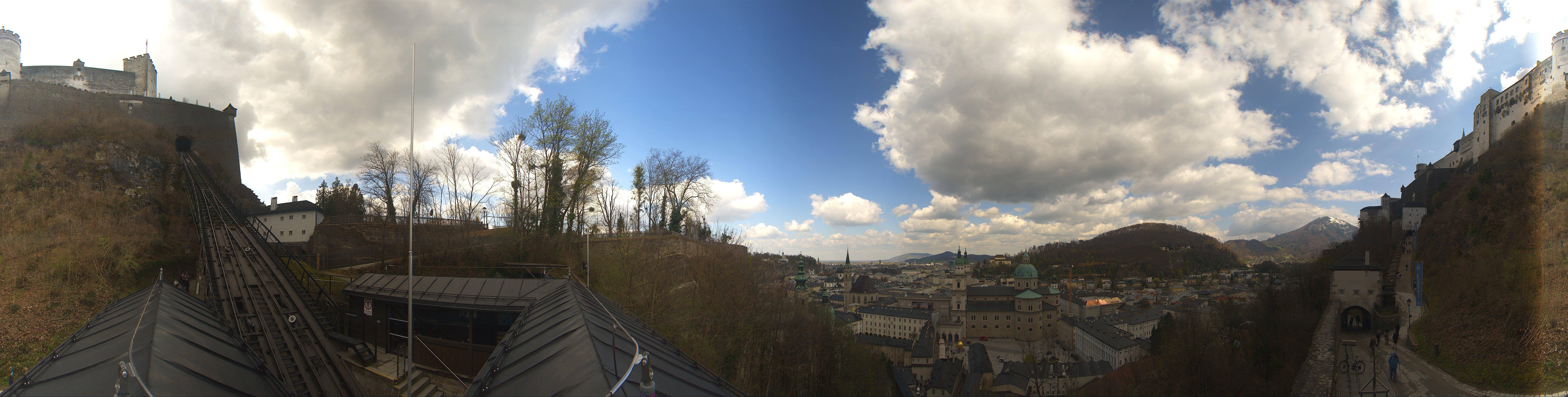 Archived image Webcam Panoramic view from Salzburg funicular