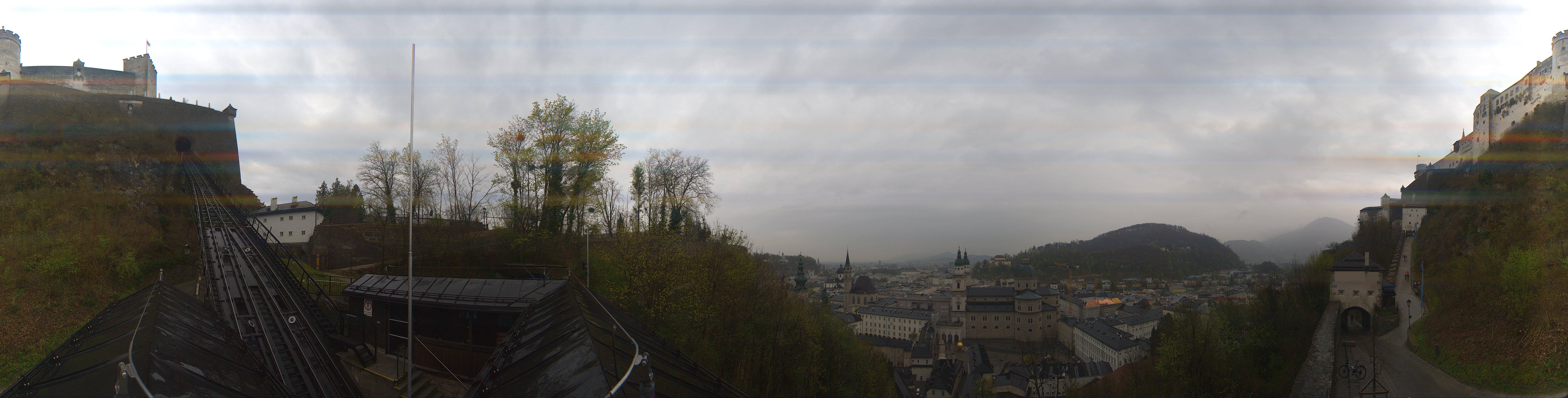 Archived image Webcam Panoramic view from Salzburg funicular