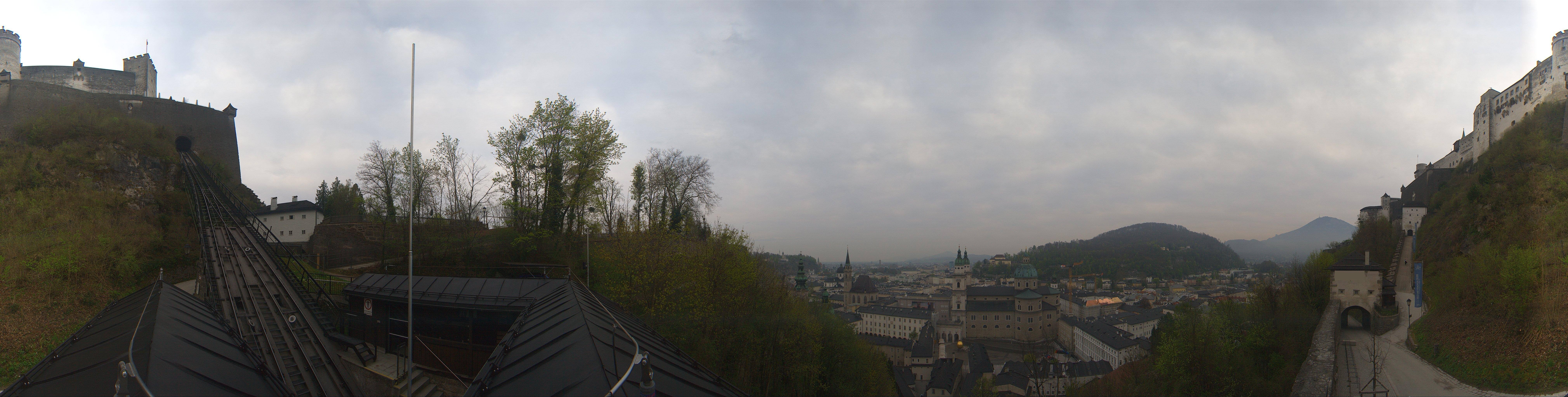 Archived image Webcam Panoramic view from Salzburg funicular