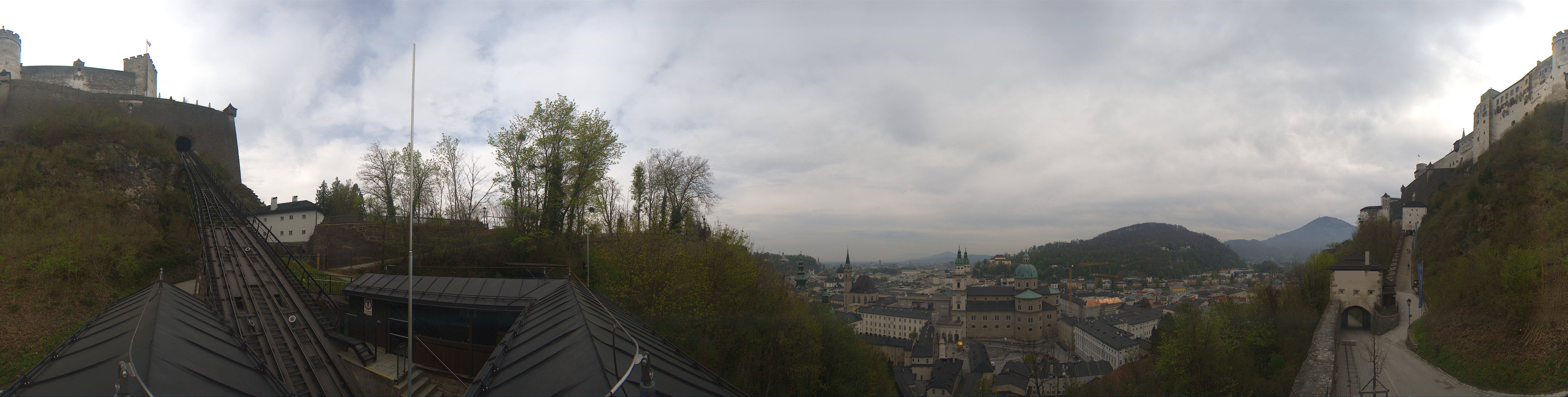 Archived image Webcam Panoramic view from Salzburg funicular