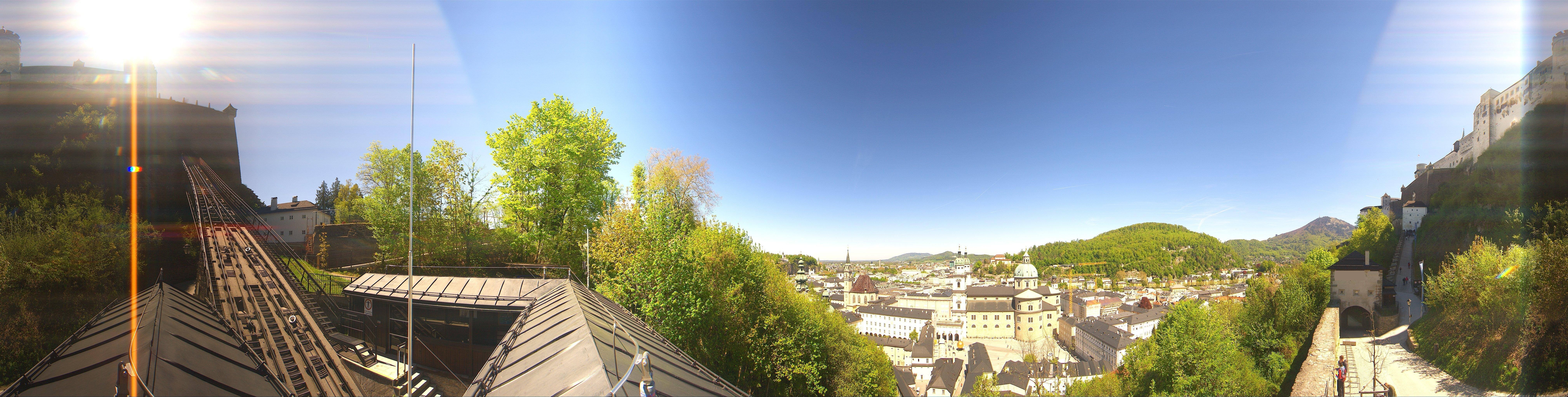 Archived image Webcam Panoramic view from Salzburg funicular