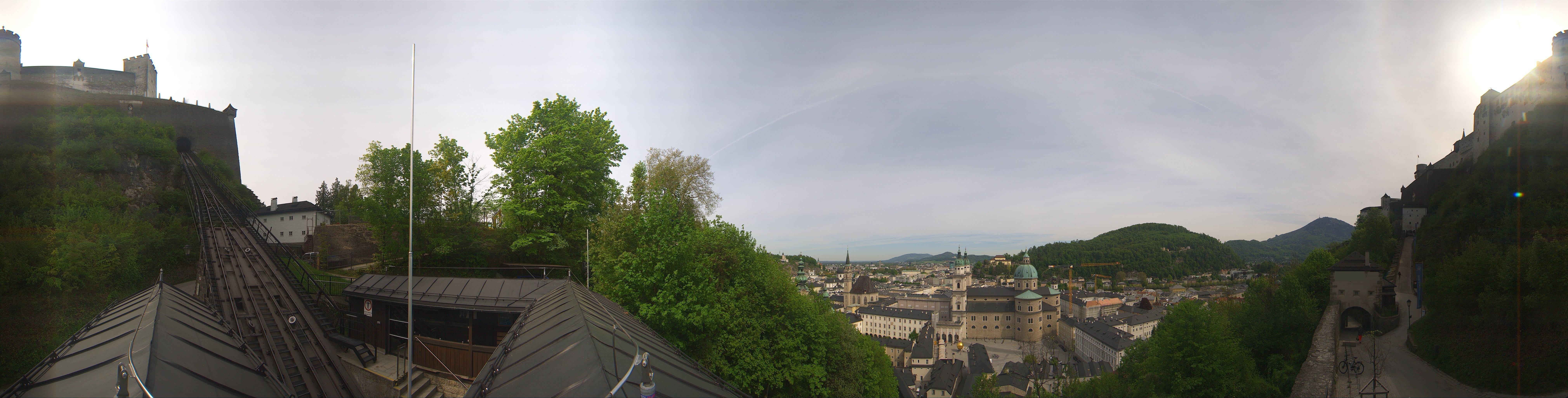 Archived image Webcam Panoramic view from Salzburg funicular