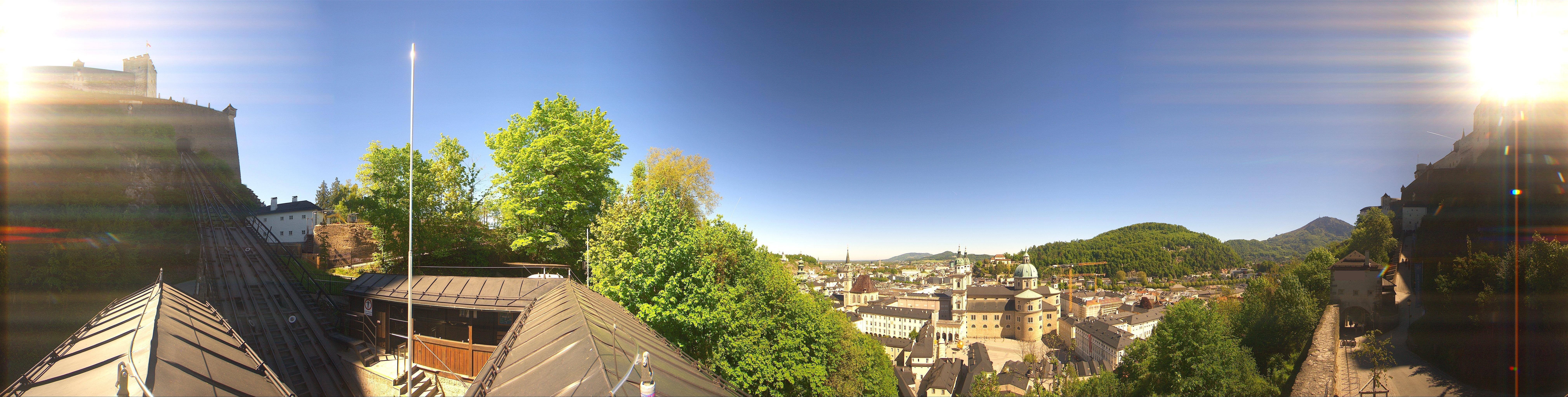 Archived image Webcam Panoramic view from Salzburg funicular