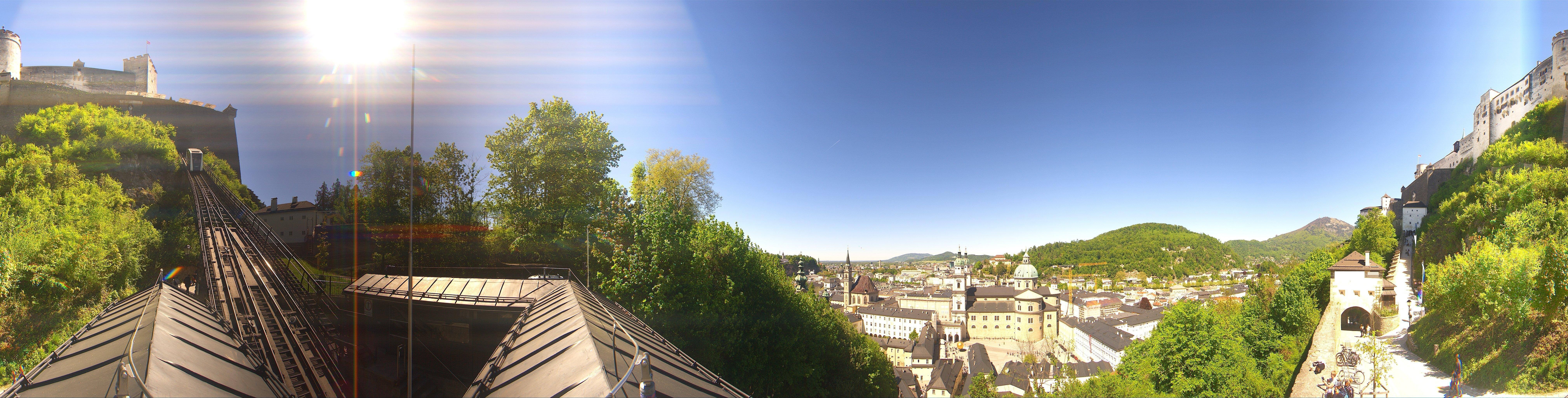 Archived image Webcam Panoramic view from Salzburg funicular