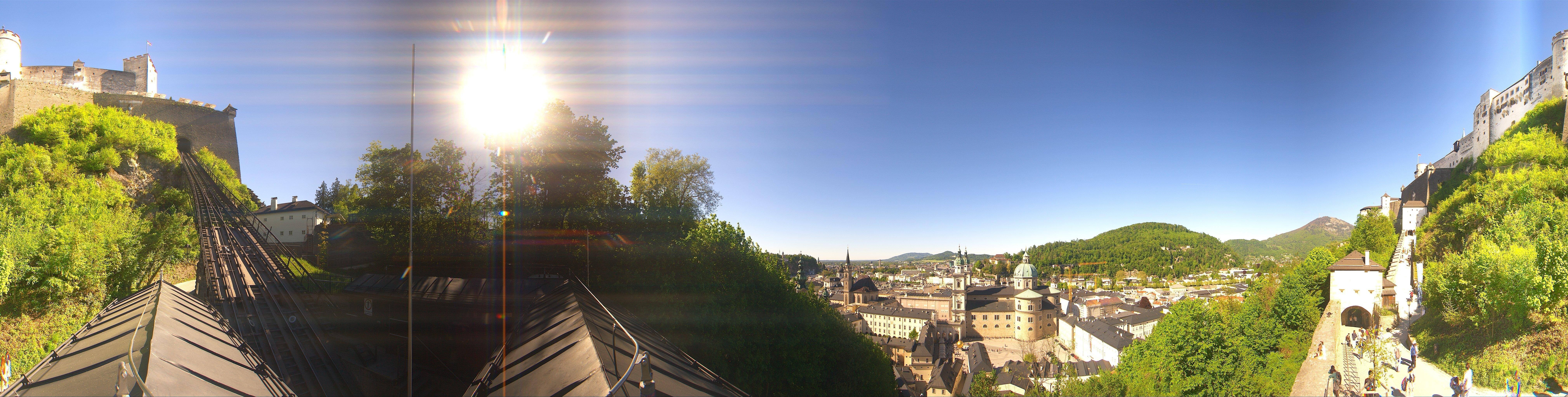 Archived image Webcam Panoramic view from Salzburg funicular