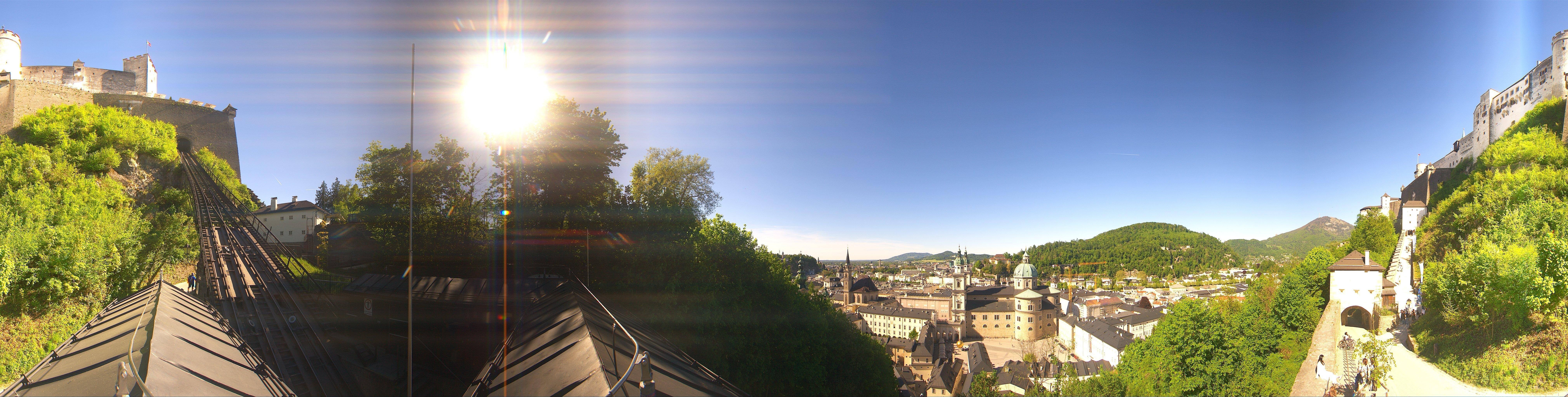 Archived image Webcam Panoramic view from Salzburg funicular