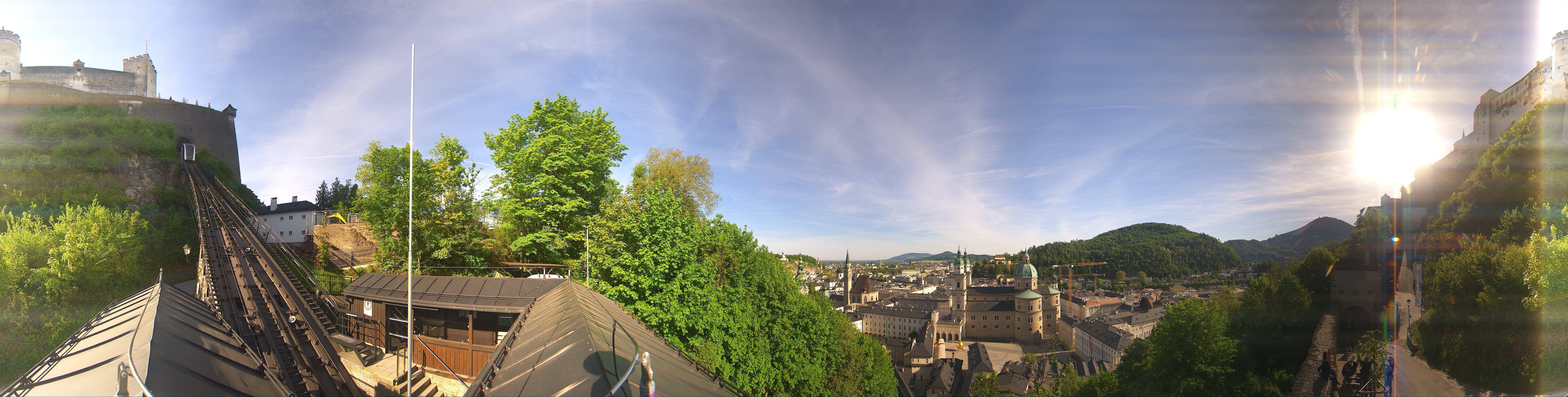Archived image Webcam Panoramic view from Salzburg funicular