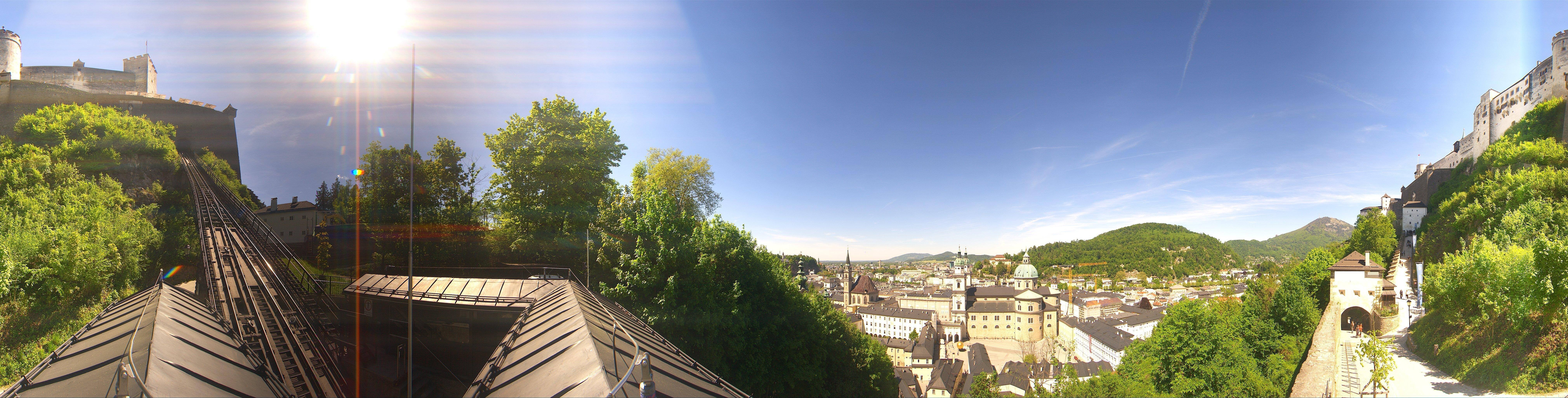 Archived image Webcam Panoramic view from Salzburg funicular