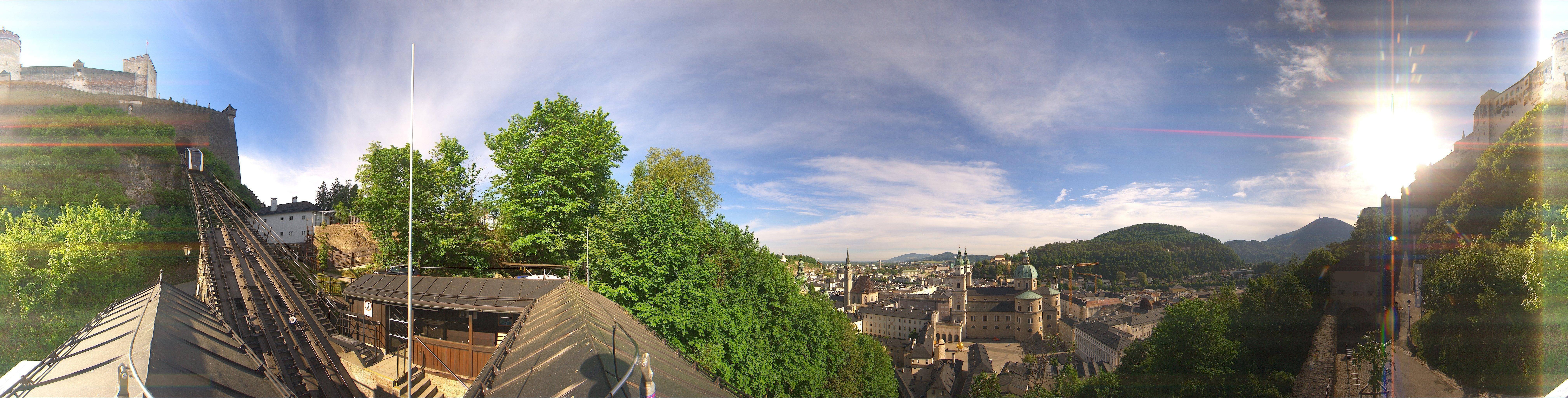 Archived image Webcam Panoramic view from Salzburg funicular