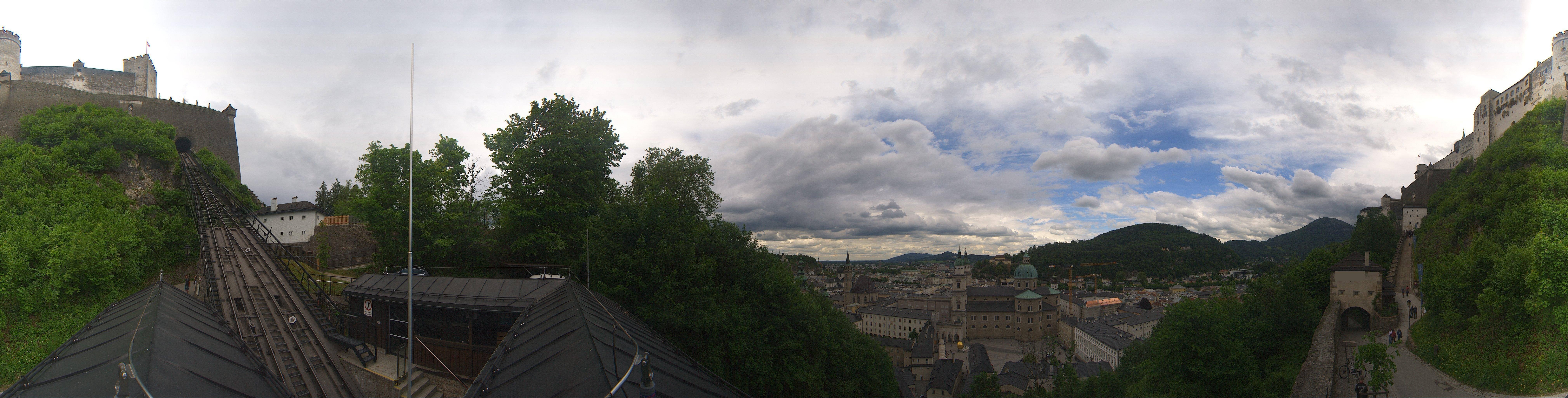 Archived image Webcam Panoramic view from Salzburg funicular