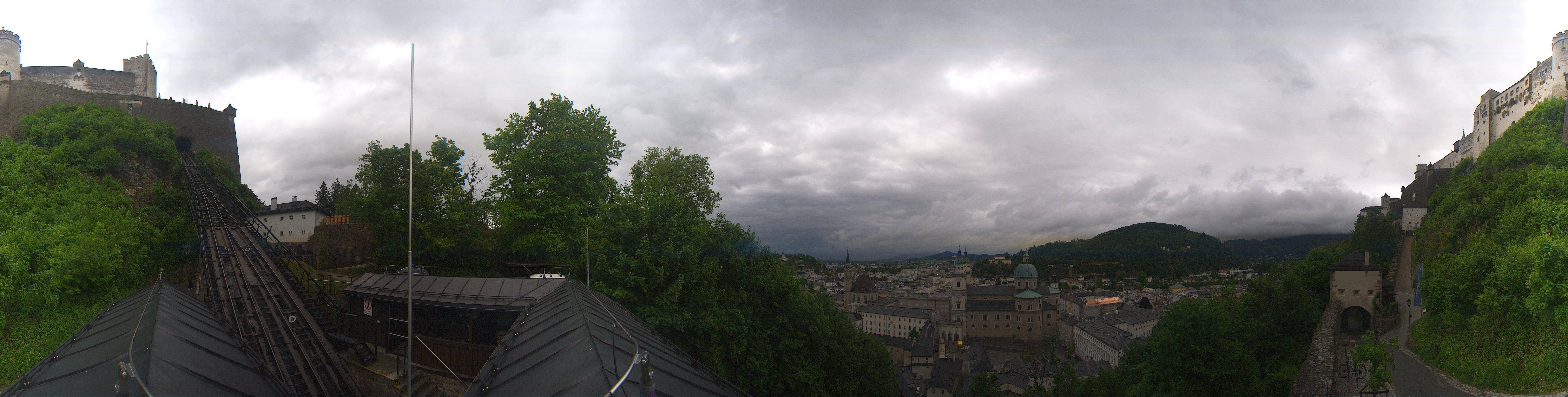 Archived image Webcam Panoramic view from Salzburg funicular