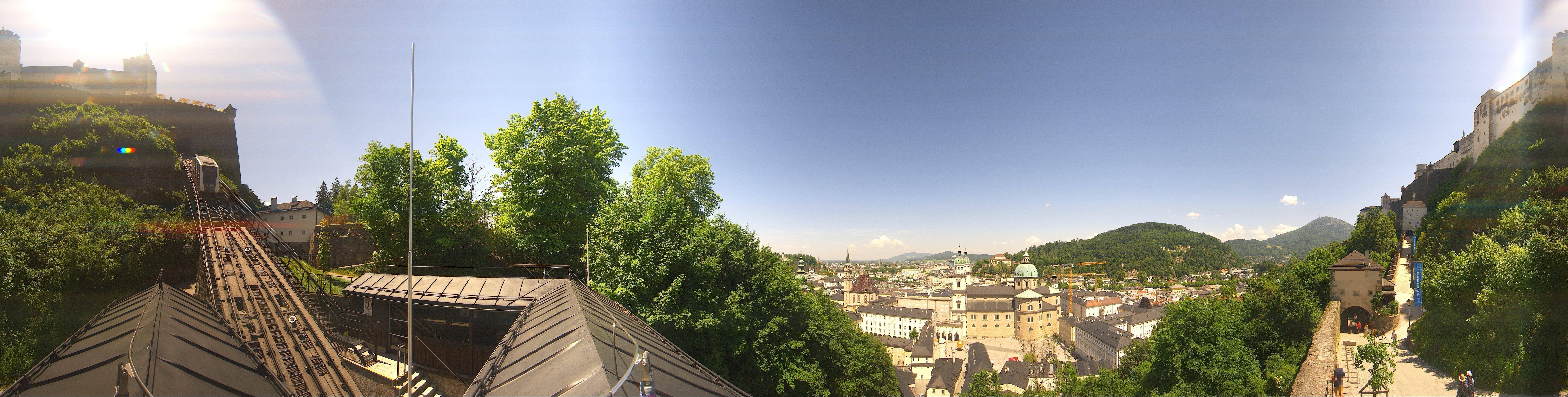 Archived image Webcam Panoramic view from Salzburg funicular