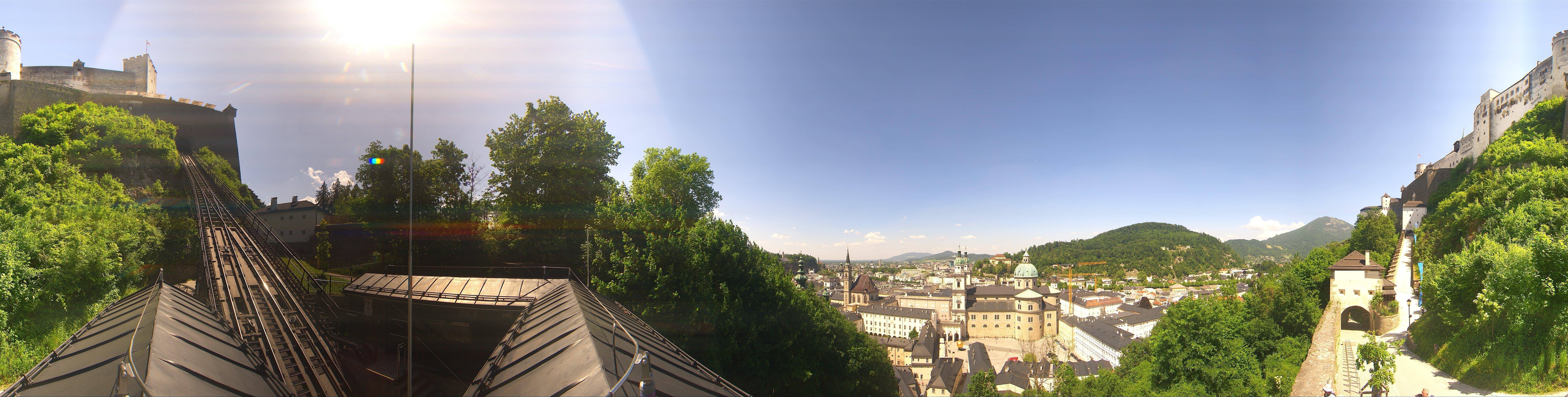 Archived image Webcam Panoramic view from Salzburg funicular