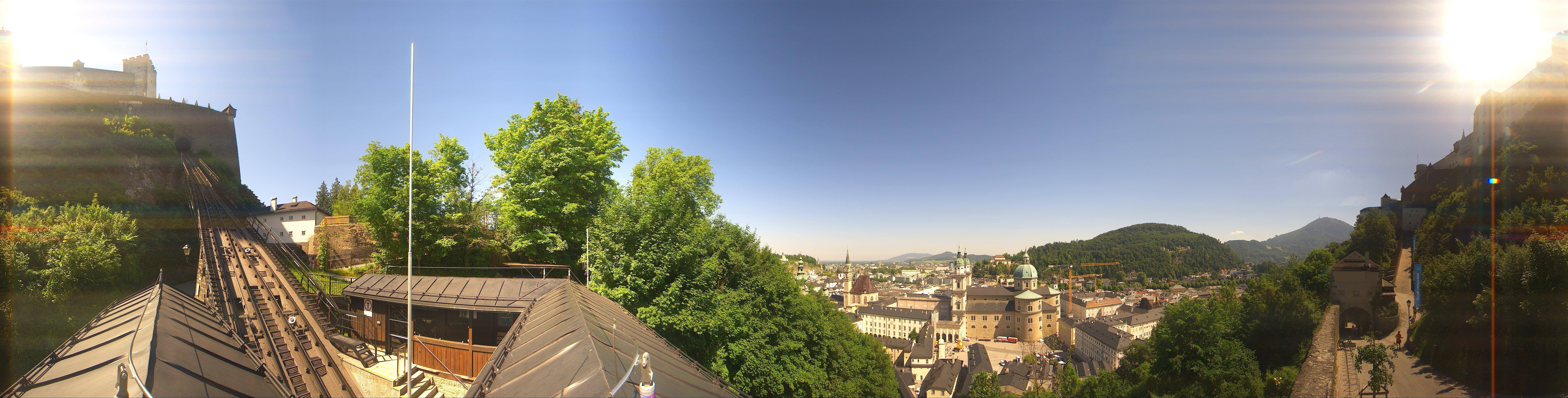 Archived image Webcam Panoramic view from Salzburg funicular