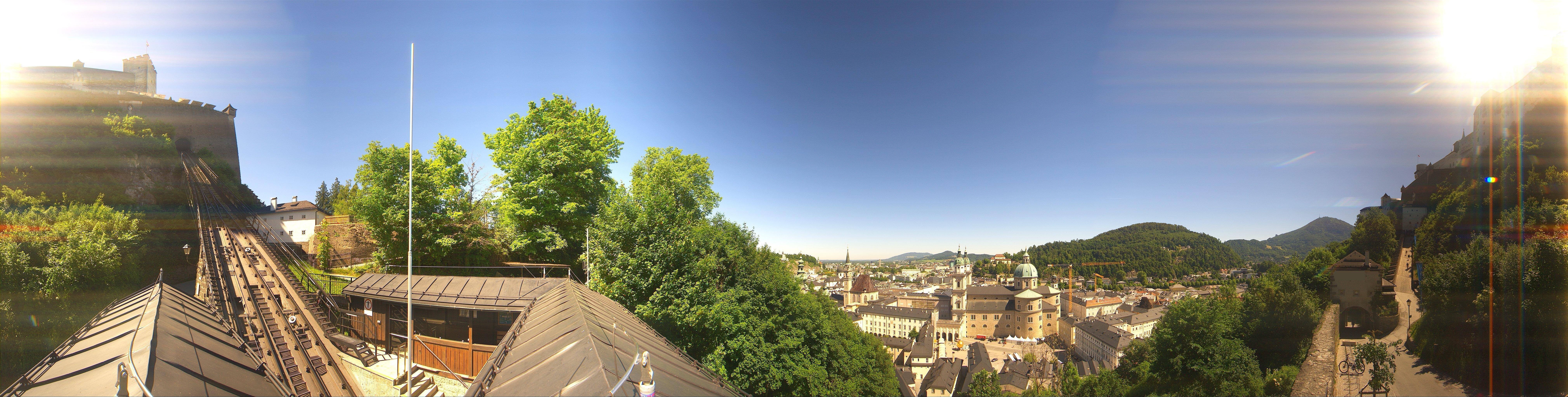Archived image Webcam Panoramic view from Salzburg funicular