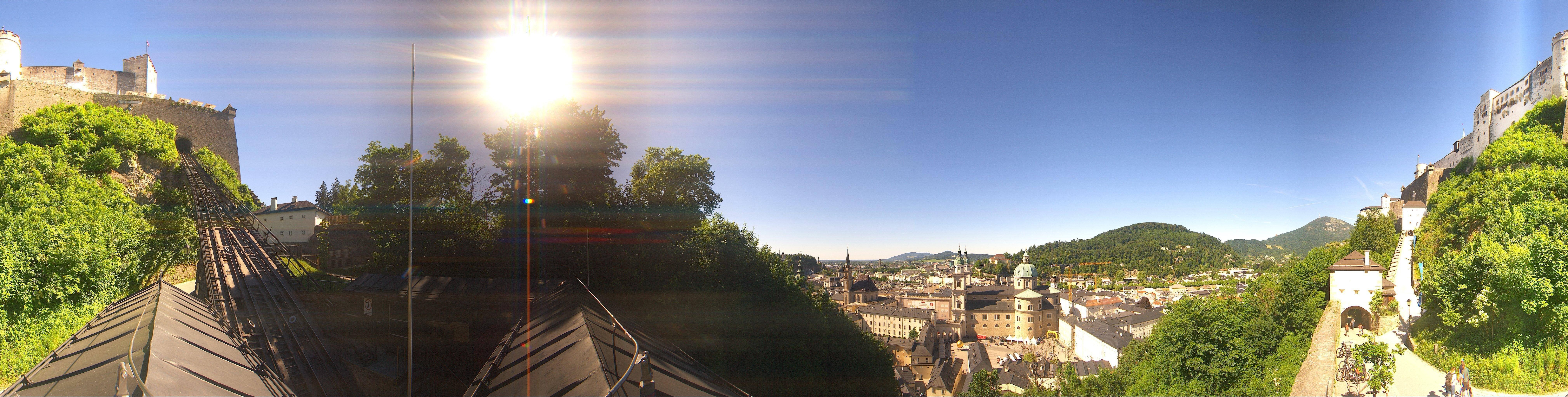 Archived image Webcam Panoramic view from Salzburg funicular
