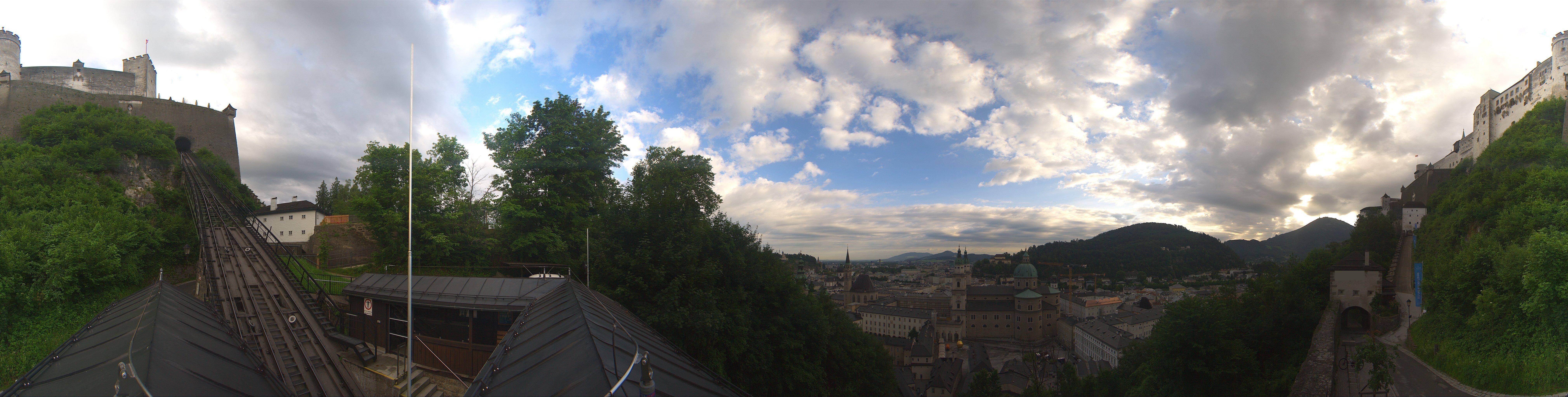 Archived image Webcam Panoramic view from Salzburg funicular