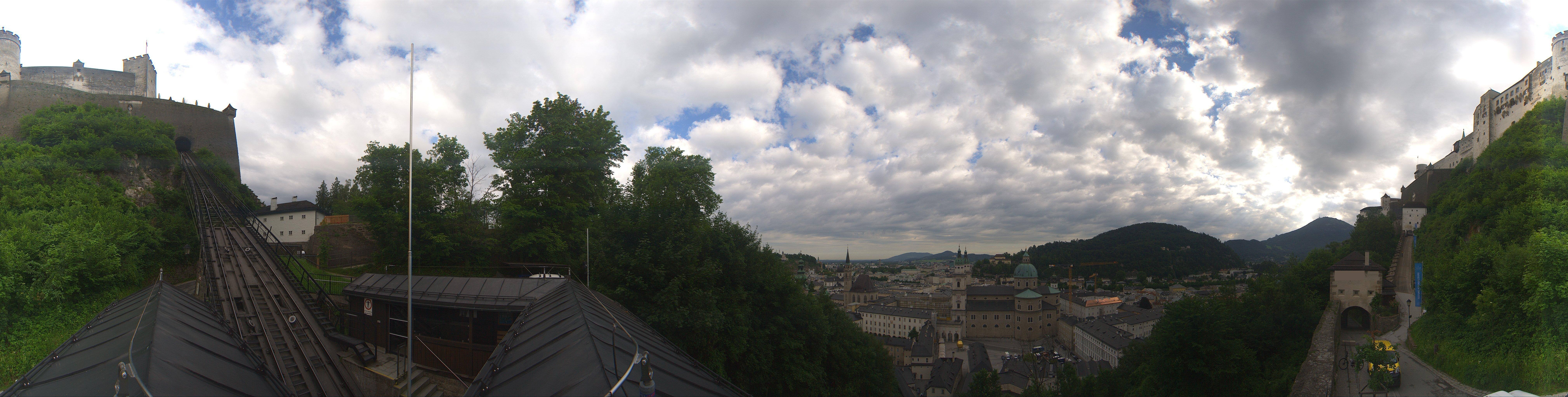 Archived image Webcam Panoramic view from Salzburg funicular
