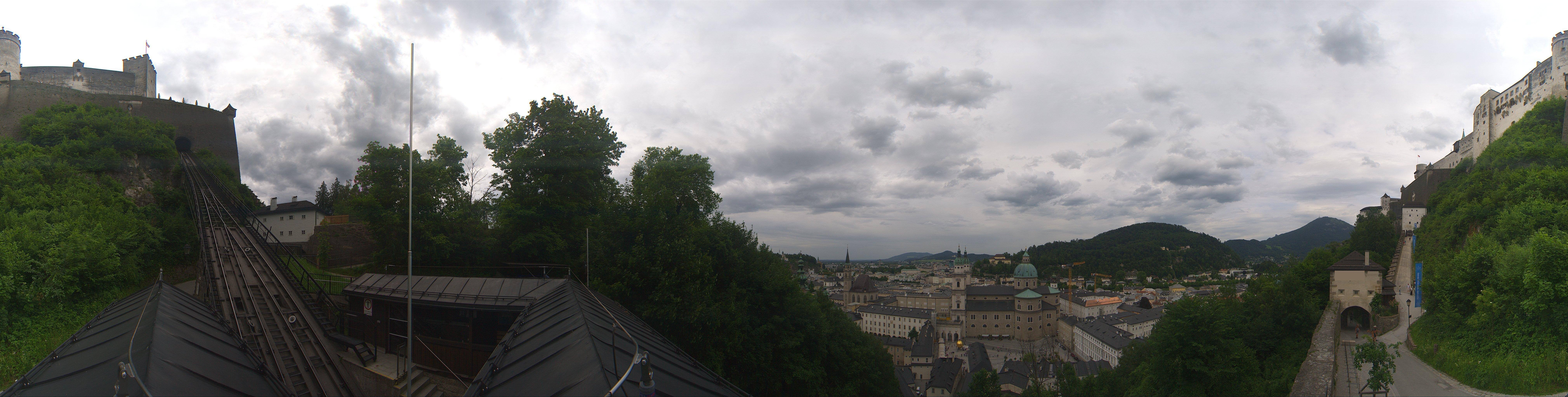 Archived image Webcam Panoramic view from Salzburg funicular