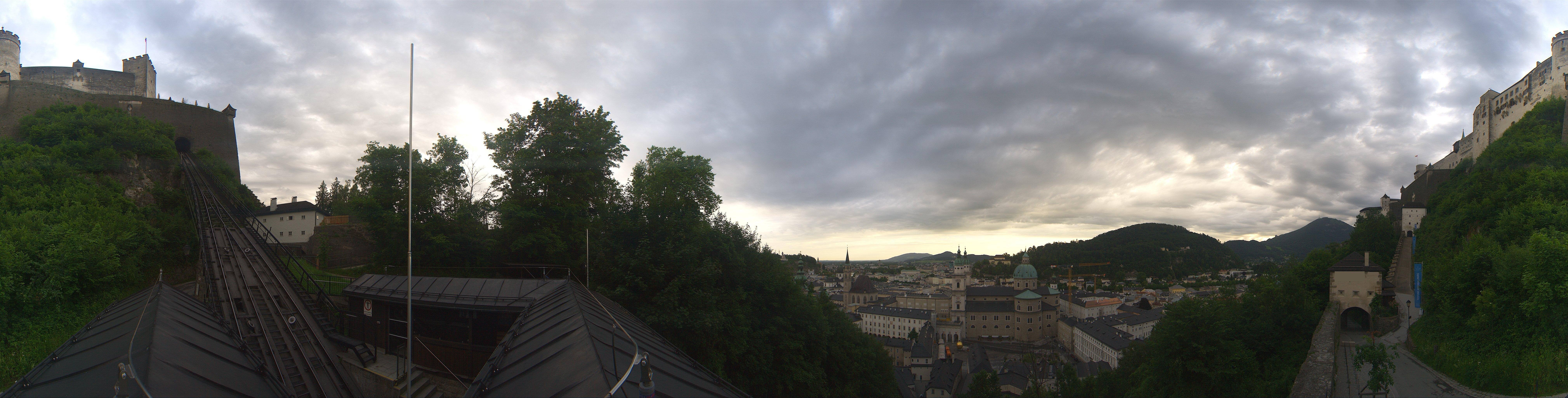 Archived image Webcam Panoramic view from Salzburg funicular