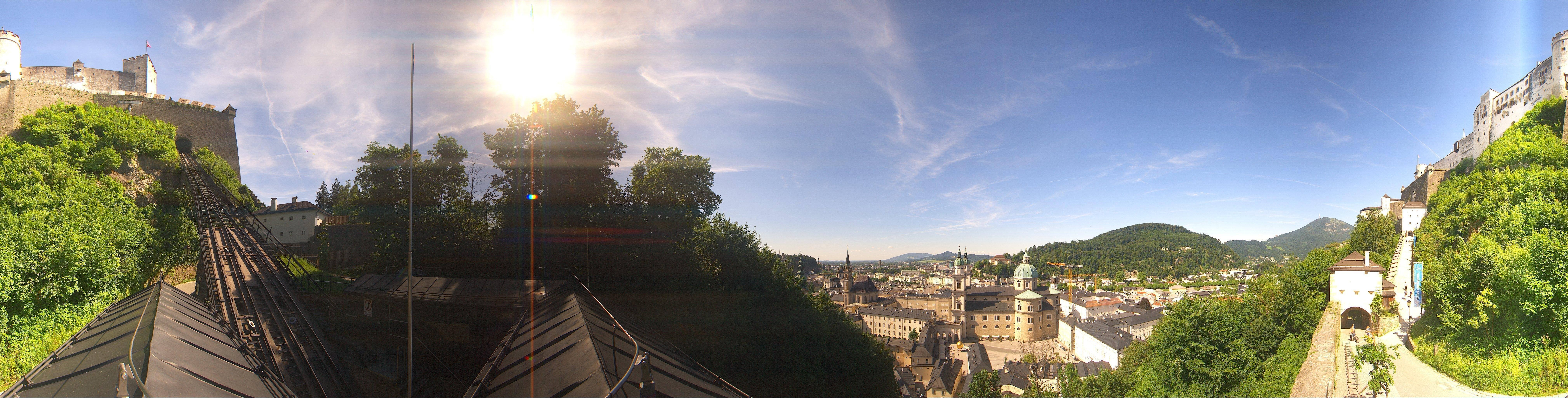 Archived image Webcam Panoramic view from Salzburg funicular