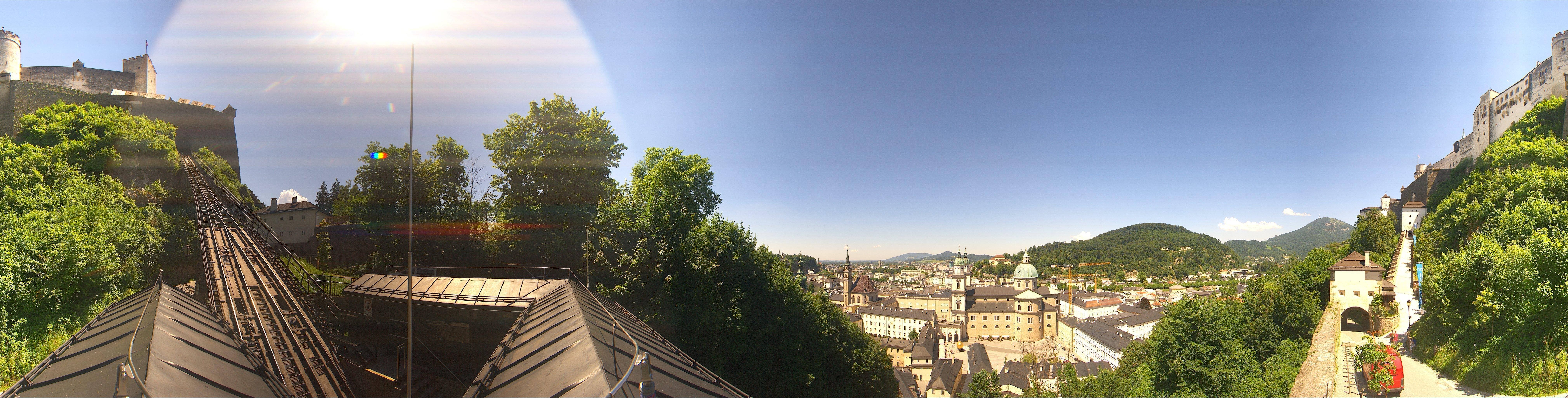 Archived image Webcam Panoramic view from Salzburg funicular