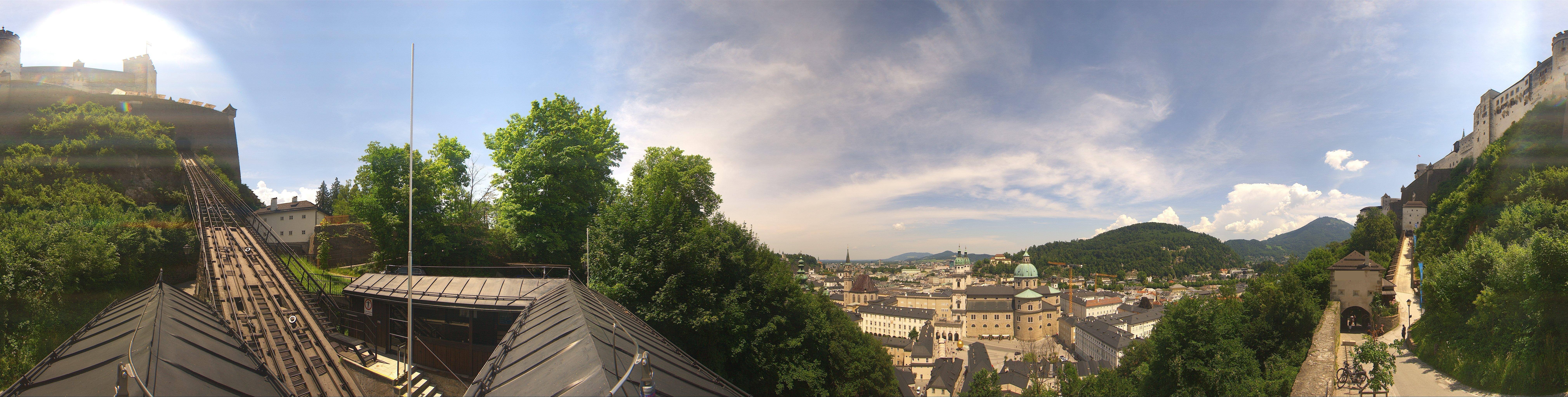 Archived image Webcam Panoramic view from Salzburg funicular