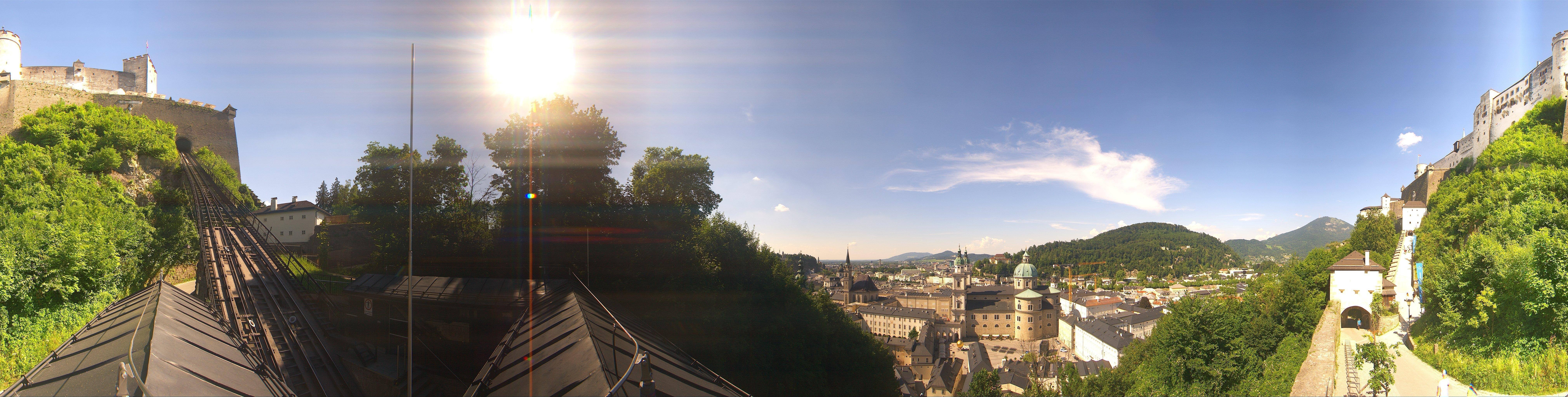 Archived image Webcam Panoramic view from Salzburg funicular