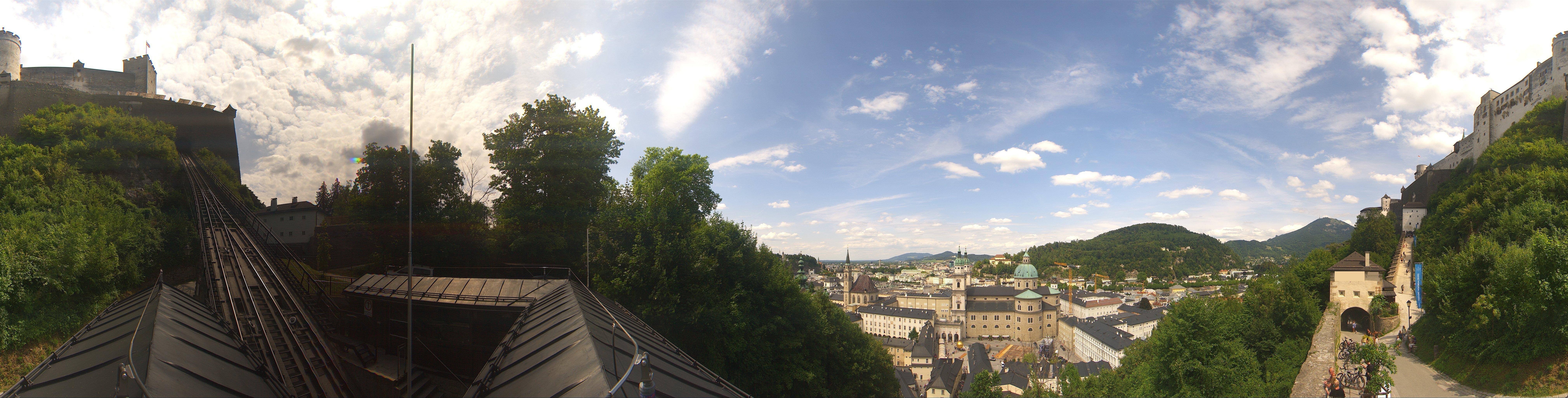 Archived image Webcam Panoramic view from Salzburg funicular