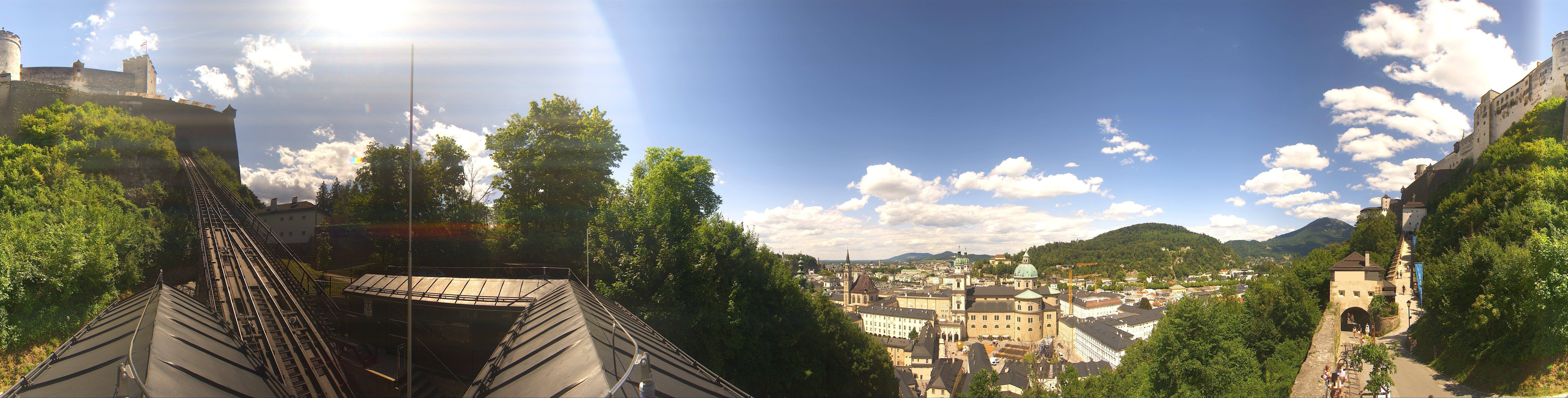 Archived image Webcam Panoramic view from Salzburg funicular