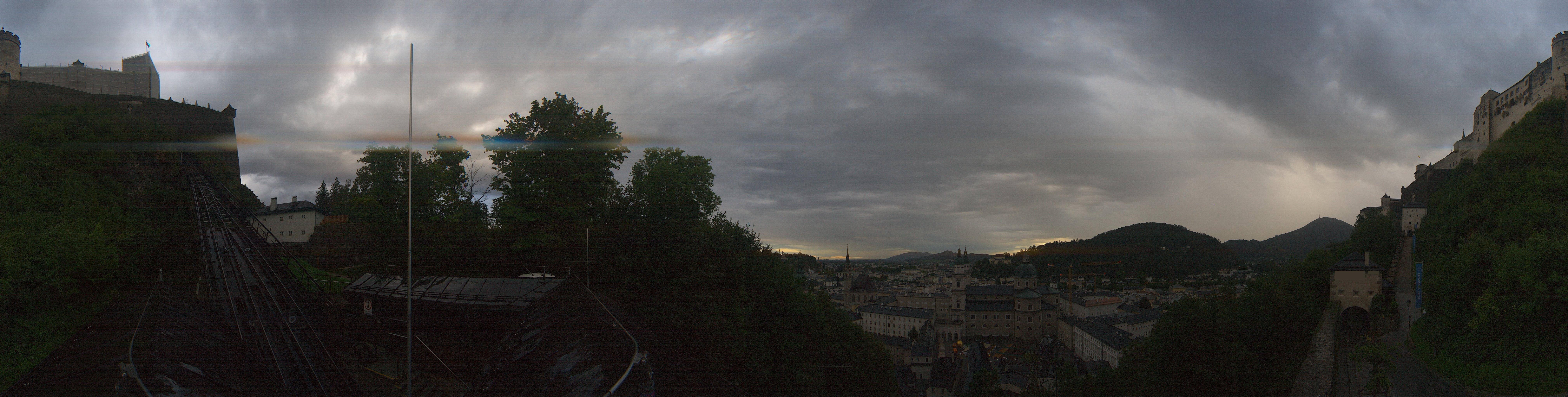 Archived image Webcam Panoramic view from Salzburg funicular
