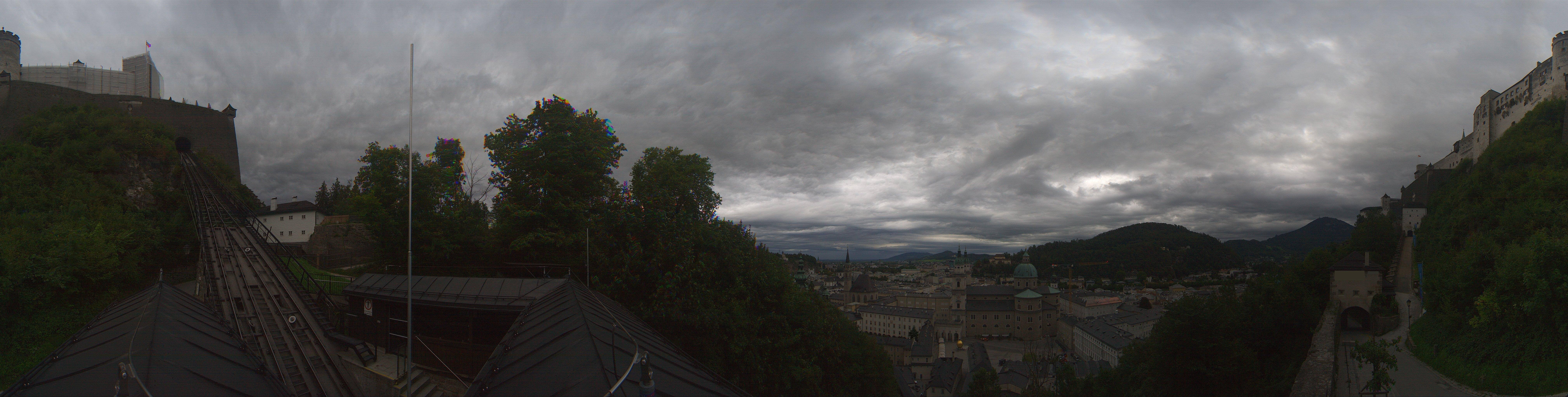 Archived image Webcam Panoramic view from Salzburg funicular