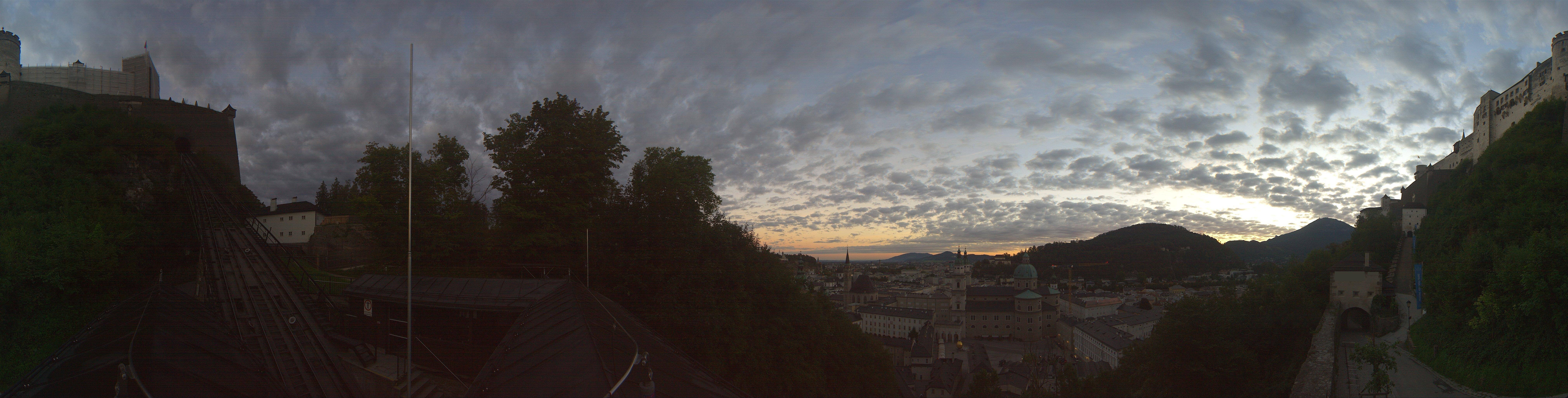 Archived image Webcam Panoramic view from Salzburg funicular