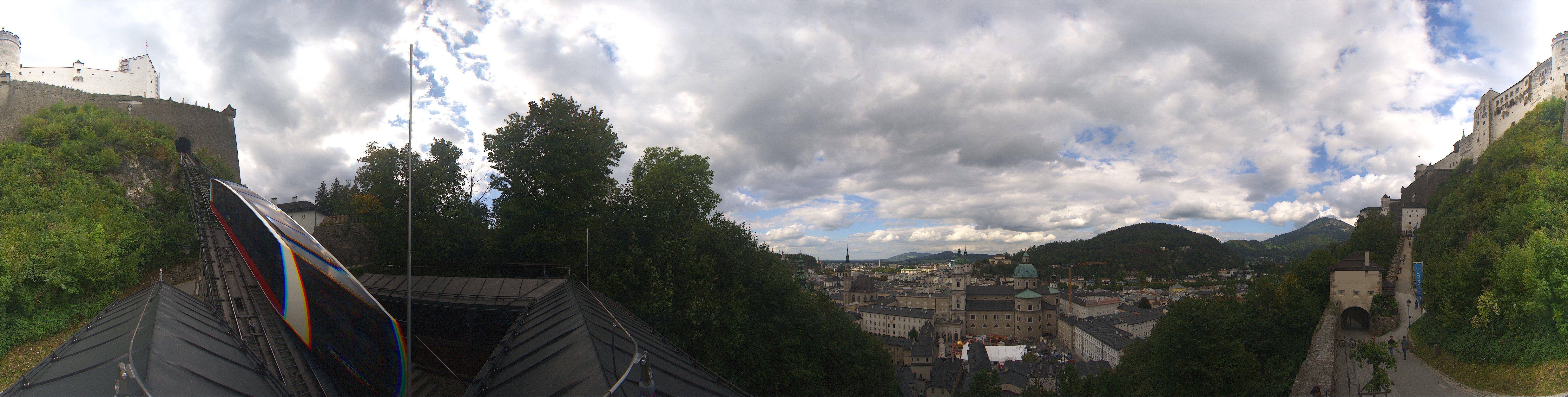 Archived image Webcam Panoramic view from Salzburg funicular